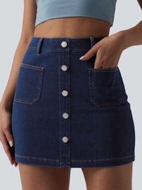 High Waisted Mini Denim Skirt